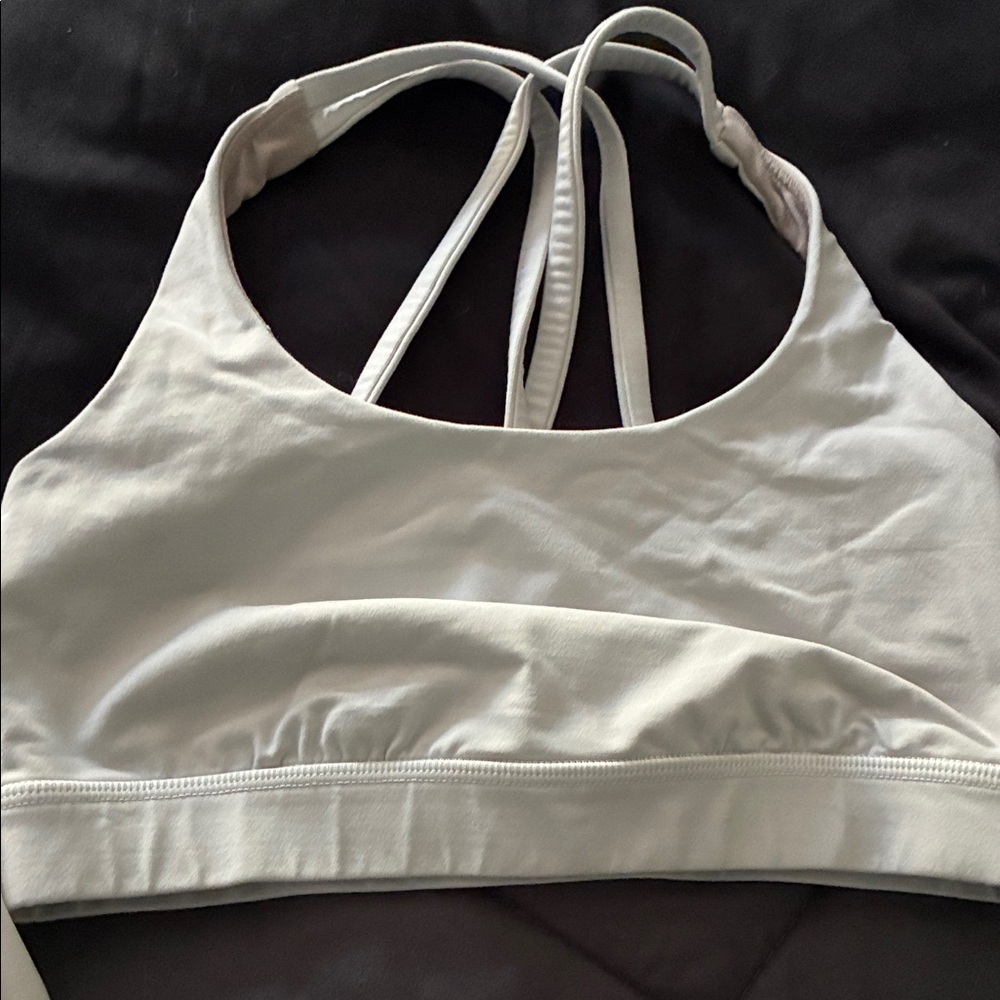 Lululemon Athletica Cream Strappy Sports Bra